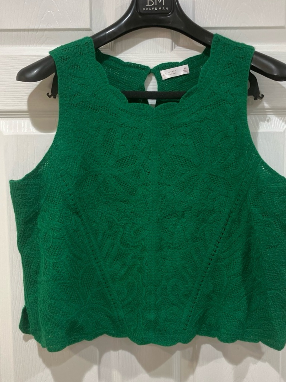 LC Lauren Conrad Emerald Green Lace Crop Top